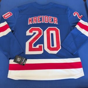 LARGE Fanatics NHL Chris Kreider New York Rangers Home Breakaway Hockey Jersey